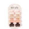 Kitsch Recycled Plastic Mini Puffy Rosewood Claw Clips 8 Piece Set