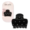Kitsch Recycled Plastic Rhinestone Medium Puffy Claw Clip - Black In Black
