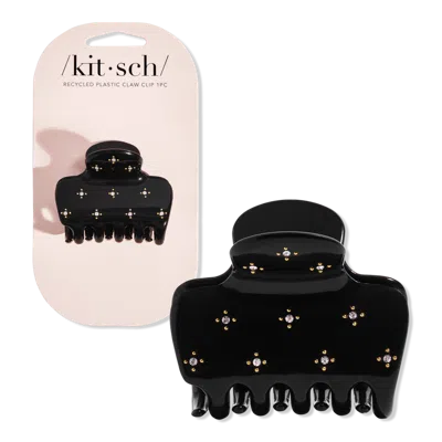 Kitsch Recycled Plastic Rhinestone Medium Puffy Claw Clip - Black