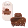 Kitsch Recycled Plastic Rhinestone Medium Puffy Claw Clip - Camel In Brown