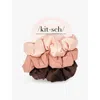 Kitsch Rosewood Rosewood Satin Hair Scrunchies Pack Of Three In Rosewood