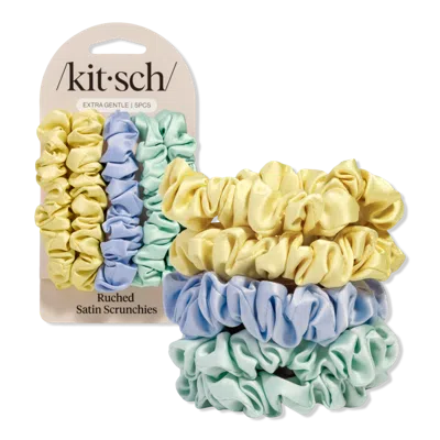 Kitsch Ruched Satin Scrunchies Set - Multi-color
