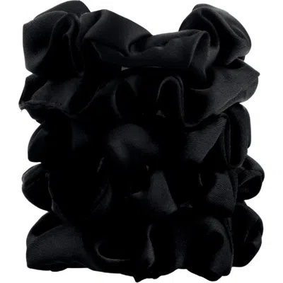 Kitsch Satin 5-pack Sleep Scrunchies In Black