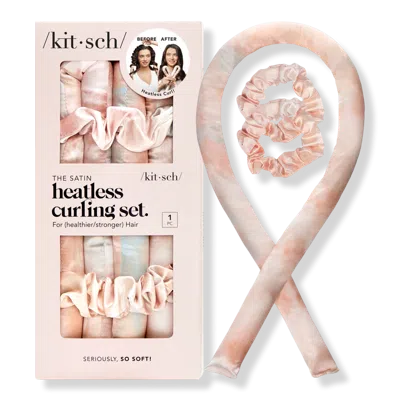Kitsch Satin Heatless Curling Set - Tie Die In Multi