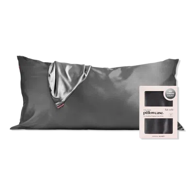 Kitsch Satin King Pillowcase - Charcoal In Gray