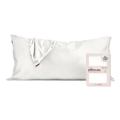 Kitsch Satin King Pillowcase - Ivory In White