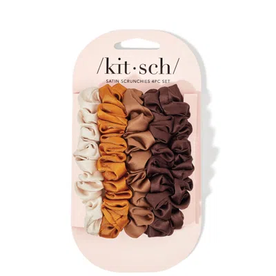 Kitsch Satin Petite Scrunchies 5 Piece Set - Sedona In White