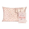 Kitsch Satin Pillowcase- Cherry Print Face Pillow Cover In Transparent