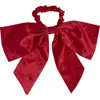Kitsch Satin Rhinestone Bow Scrunchie In Red
