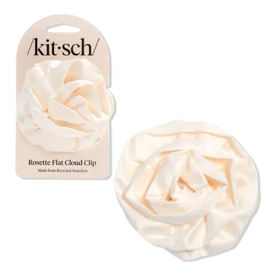Kitsch Satin Rosette Medium Flat Cloud Clip - Cream In White