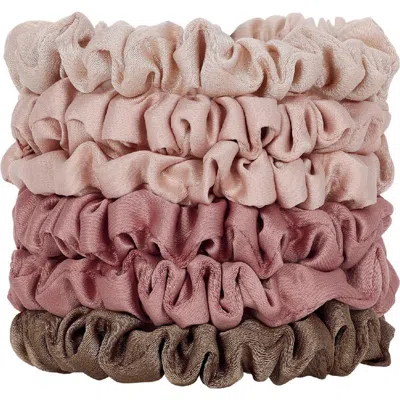 Kitsch Satin Ultra Petite 6-pack Scrunchies In Terraccota