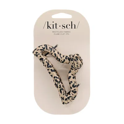 Kitsch Satin Wrapped Claw Clip Leopard In Brown