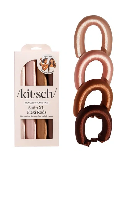 Kitsch Satin Xl Flexi Rods 4pc Set In Rosewood