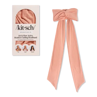 Kitsch Set & Flow Active Heatless Curling Headband - Terracotta In Orange