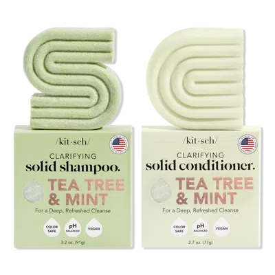 Kitsch Tea Tree Shampoo + Conditioner Bar Combo - White Tea, Tea Tree & Mint