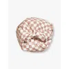 Kitsch Terracotta Check-print Satin-lined Recycled-polyester Shower Cap In Terracotta