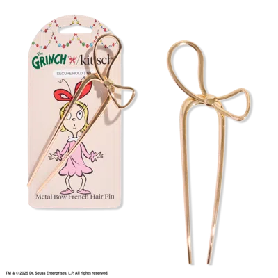 Kitsch The Grinch X  Metal Bow French Hair Pin