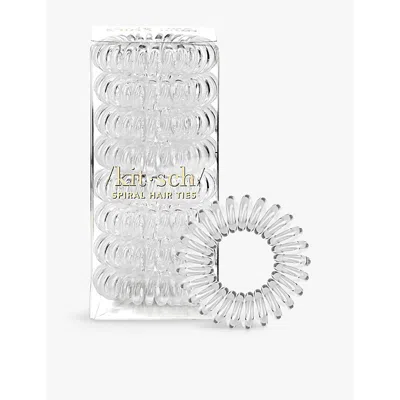 Kitsch Transparent Spiral Plastic Hair Coil Ties Pack Of Eight In Clear