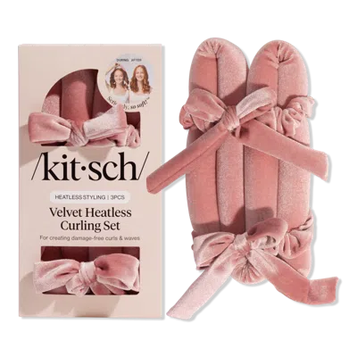 Kitsch Velvet Heatless Curling Set - Terracotta In Brown