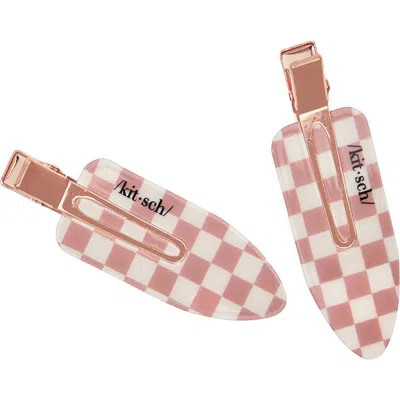 Kitsch X-large Creaseless Clips In Terracotta Checker