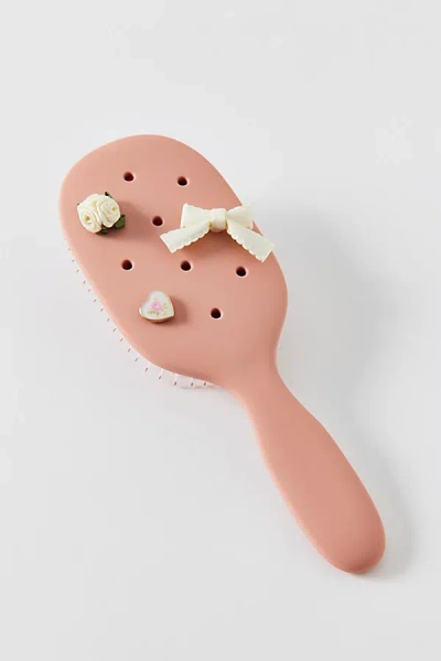 Kitsch Pop Paddle Brush & Charm Set In Terra Cotta At Urban Outfitters In Brown