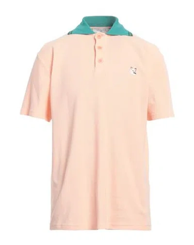 Kitsuné Man Polo Shirt Apricot Size Xxl Cotton In Pink