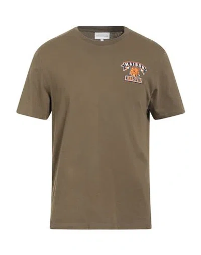 Kitsuné Man T-shirt Military Green Size Xxl Cotton