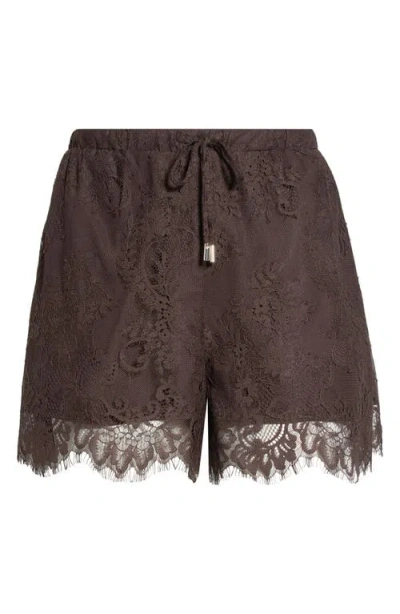 Kittenish Asymmetric Lace Skort In Brown