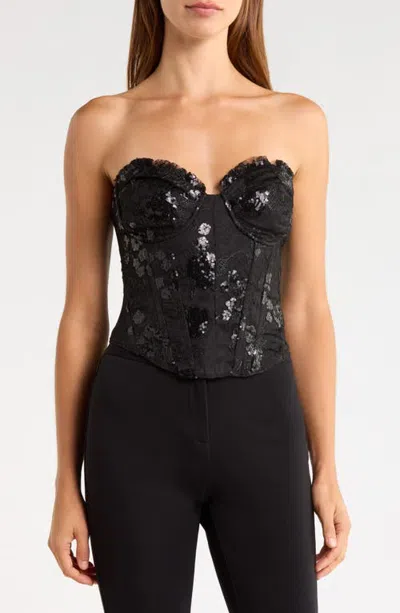 Kittenish Edith Corset Top In Black