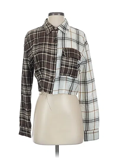 Pre-owned Kittenish Long Sleeve Blouse In Brown