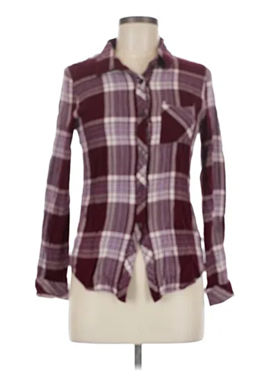 Pre-owned Kittenish Long Sleeve Button Down Shirt In Burgundy