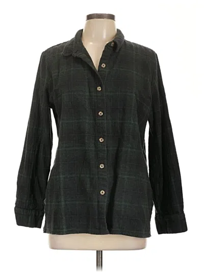 Pre-owned Kittenish Long Sleeve Button Down Shirt In Green