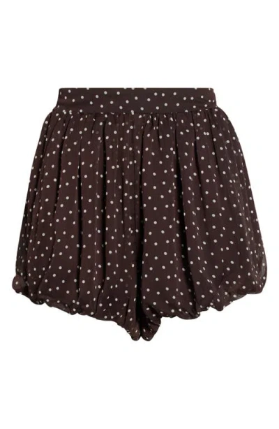 Kittenish Polka Dot Bubble Shorts In Chocolate Pin Dot