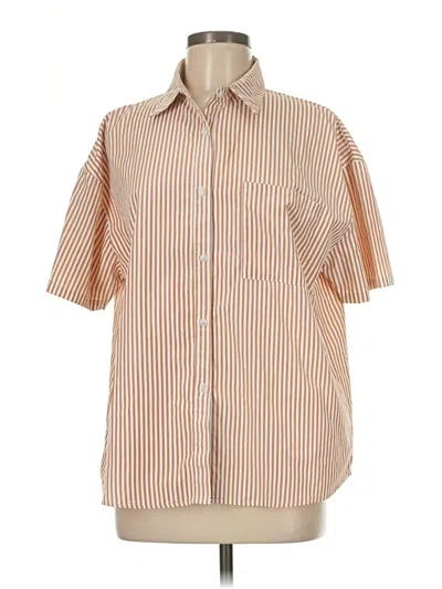 Pre-owned Kittenish Short Sleeve Blouse In Orange