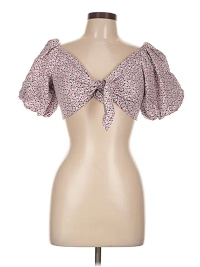 Pre-owned Kittenish Short Sleeve Blouse In Pink