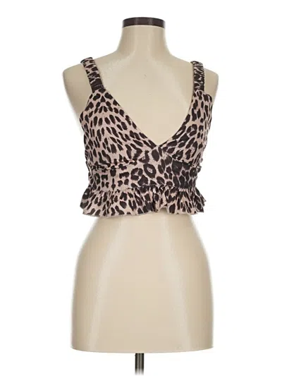 Pre-owned Kittenish Sleeveless Top Brown Sweetheart Neckline Tops