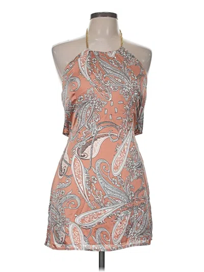 Pre-owned Kittenish Sleeveless Top Orange Halter Neckline Tops