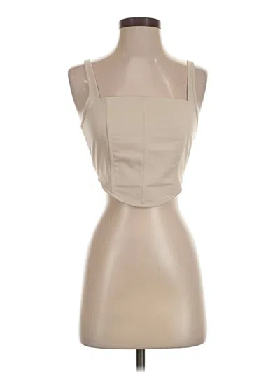 Pre-owned Kittenish Sleeveless Top Tan Strapless Neckline Tops