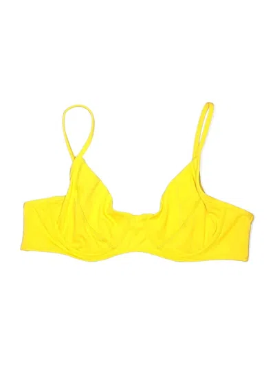 Pre-owned Kittenish Swimsuit Top Yellow Swimwear