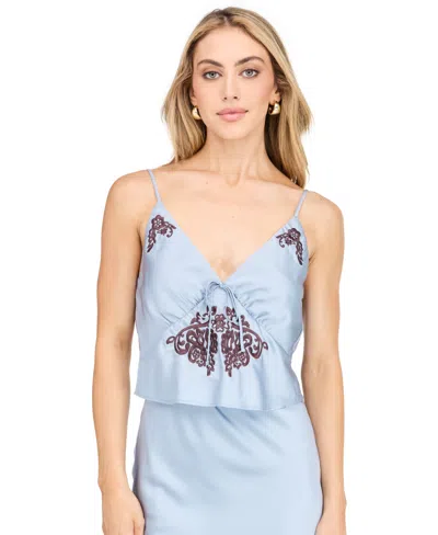 Kittenish Women's Noa V-neck Lace Camisole In Blue