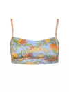 Kitty And Vibe Bandeau With Piping Bikini Top In Aurelia