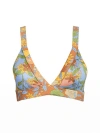 Kitty And Vibe Banded Triangle Bikini Top In Aurelia