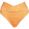 Kitty And Vibe High Hip Crossover Bikini Bottom With Full Coverage In Clementine
