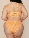 Kitty And Vibe High Leg Mid Rise Bikini Bottoms With Medium Coverage In Clementine