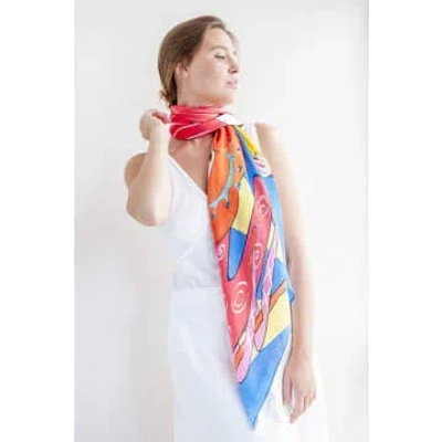 Kitty Arden Circus City Scarf In Blue