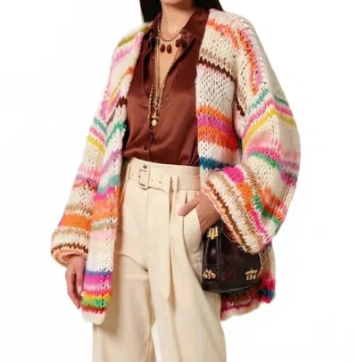 Kitty Van Coesant Jade Soft Sorbet Cardigan In Cream/multi
