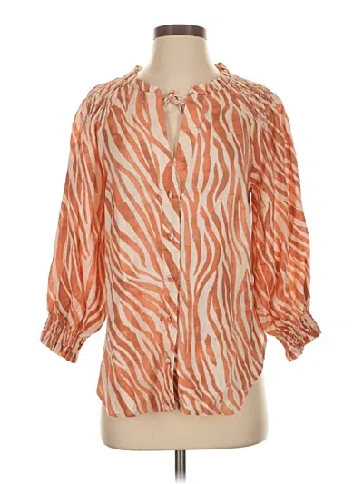 Pre-owned Kivari 3/4 Sleeve Blouse In Orange