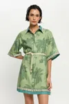Kivari Alani Mini Shirt Dress In Green