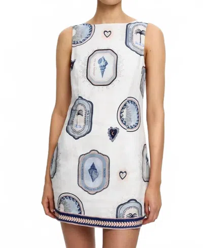 Kivari Alessia Mini Dress In Cream Navy In White