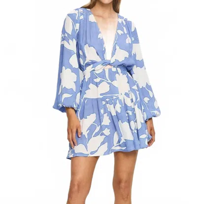 Kivari Amelie Tie Front Mini Dress In Blue